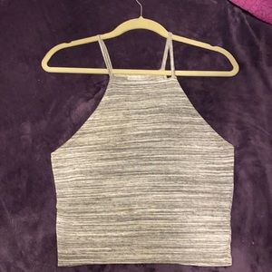 Gray tank top. Semi cropped.